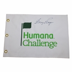 Gary Player Signed Humana Challenge Embroidered White with Lt Green Logo Flag JSA ALOA