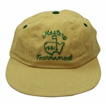 Vintage 1951 Masters Tournament Yellow Hat - Rare - John Derr Collection
