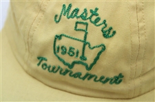 Vintage 1951 Masters Tournament Yellow Hat - Rare - John Derr Collection