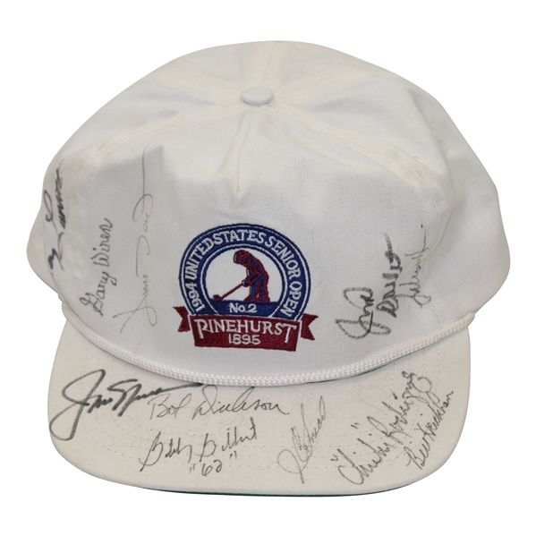 Nicklaus & Twelve (12) others Signed 1994 Senior Open at Pinehurst Hat - John Derr Collection JSA ALOA