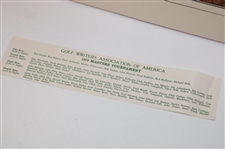 1979 Masters Tournament Golf Writers Association of America Press Photo in Folio - John Derr Collection