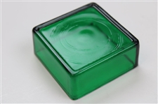 Vintage Gold Wash Caddie Ashtray W/ Green Glass Insert