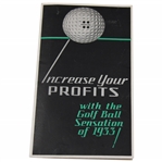 Worthington Ball Company 1933 Golf Ball Ad/Pamphlet