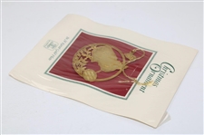 2002 Augusta National Golf Club 24 Karat Gold Plated Christmas Ornament in Original Package