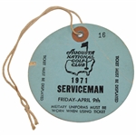 Seldom Seen 1971 Masters Tournament Friday Serviceman Ticket #16 w/Original String