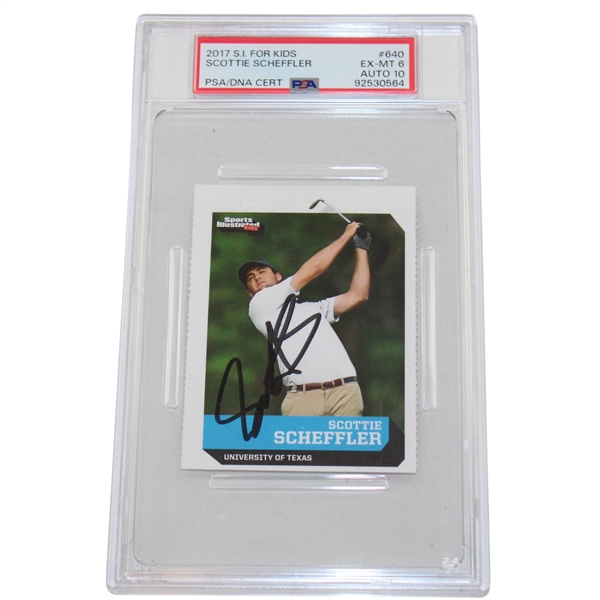 Scottie Scheffler Signed Rookie 2017 S.I for Kids Golf Card PSA/DNA AUTO 10 EX-MT 6