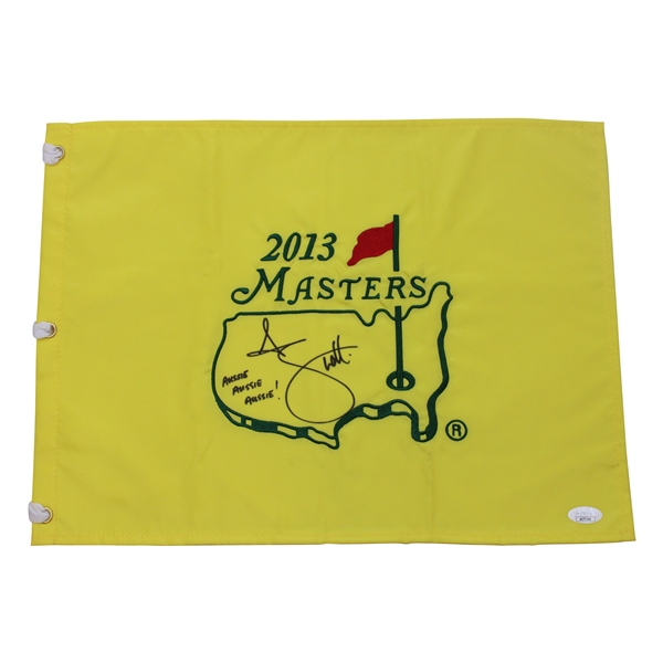 Adam Scott Signed 2013 Masters Flag w/Aussie Aussie Aussie JSA #A177248