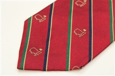 Augusta National Logo Red, Green, Navy & Gold Striped Tie