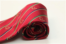 Augusta National Logo Red, Green, Navy & Gold Striped Tie