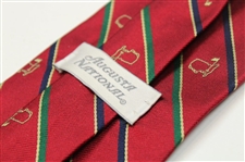 Augusta National Logo Red, Green, Navy & Gold Striped Tie