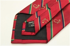 Augusta National Logo Red, Green, Navy & Gold Striped Tie