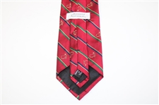 Augusta National Logo Red, Green, Navy & Gold Striped Tie