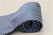 Augusta National Logo Light Blue, Navy & White Striped Tie