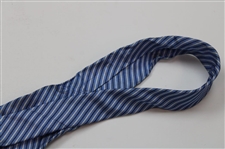 Augusta National Logo Light Blue, Navy & White Striped Tie
