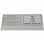 1996 Masters Tournament Official Scorecard 