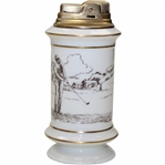 Classic Porcelain Golf Scene Lenox/Ronson Table Lighter