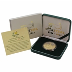 2011 Masters Tournament Lted Ed 75th Anniversary Comm. Coin #313/350 in Box w/Card