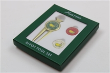 Masters Tournament 4 Pack of Ball Markers, Divot Tool Set & Copper Ball Marker