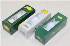 Three (3) Sleeves of 2001 Masters Titleist, Undated & Maxfli Logo Golf Balls