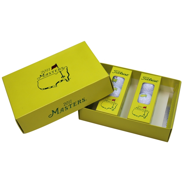 Two (2) Sleeves of 2011 Masters Logo Titleist Golf Balls In 2011 Logo Box