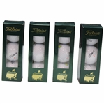 4 Sleeves Of Masters Logo Titleist Golf Balls With Gold Masters Logo On Box