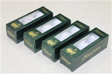 4 Sleeves Of Masters Logo Titleist Golf Balls With Gold Masters Logo On Box