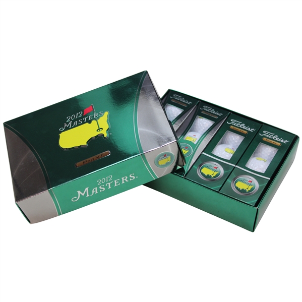 2012 Masters Logo Titleist Pro V1 Dozen Golf Ball Box w/Two (2) Sleeves Each for 2010 & 2012