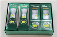 2012 Masters Logo Titleist Pro V1 Dozen Golf Ball Box w/Two (2) Sleeves Each for 2010 & 2012