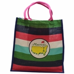 Masters Tournament Logo Striped Canvas Tote Bag