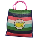 Masters Tournament Logo Striped Canvas Tote Bag