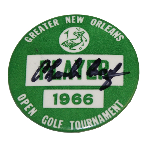 Charles Coody Signed 1966 Greater New Orleans Open Tournament Player Badge JSA ALOA