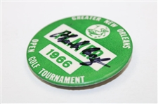 Charles Coody Signed 1966 Greater New Orleans Open Tournament Player Badge JSA ALOA