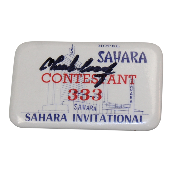 Charles Coody Signed Sahara Invitational Contestant Badge #333 JSA ALOA