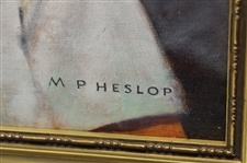 Original Arnold Palmer & Jack Nicklaus Oil Painting w/American Flag Background by Artist Michael Heslop