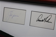2002 US Senior Open Pennant with Five (5) Champs Signed Cards - Framed JSA ALOA