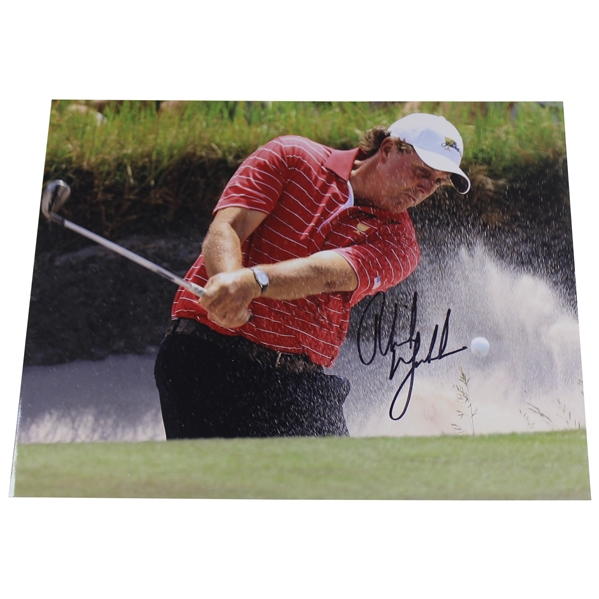 Phil Mickelson Signed Hitting Out of Sand Trap 11x14 Photo JSA ALOA