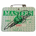 Bernhard Langer Signed 1985 Masters Tournament SERIES Badge #A2265 JSA ALOA