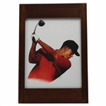 Tiger Woods 2003 Backswing Pastels Print by Artist Shela D. Gordon - Framed