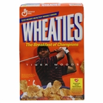 Tiger Woods The Breakfast of Champions 18oz Wheaties Box - Bag Closed/Box Top Opened