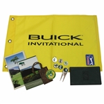 Buick Invitational Yellow Flag w/Ball Markers, Patch, Guide, Bag Tag, Booklet & Scorecard Book