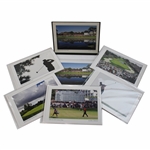 2008 US Open Tiger Woods Stroll up 18th Hole Picture in Holder w/Six (6) Sets of 2008 US Open Photo Cards