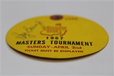 Gay Brewer Signed 1967 Masters Tournament Sunday Ticket #1949 JSA ALOA