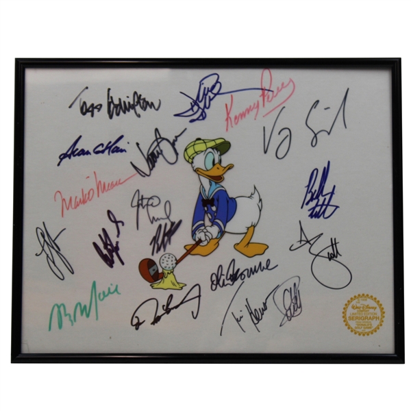 PGA Tour Stars Multi-Signed Donald Duck Serigraph - Framed JSA ALOA