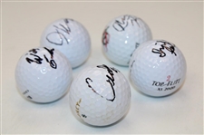 Xiong, Salinda, Barber, Gordon & Yuan Signed Golf Balls JSA ALOA