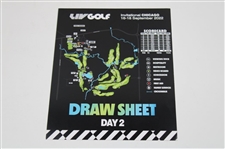 Greg Norman Signed 2022 LIV Golf Chicago Invitational Day 2 Draw Sheet JSA ALOA