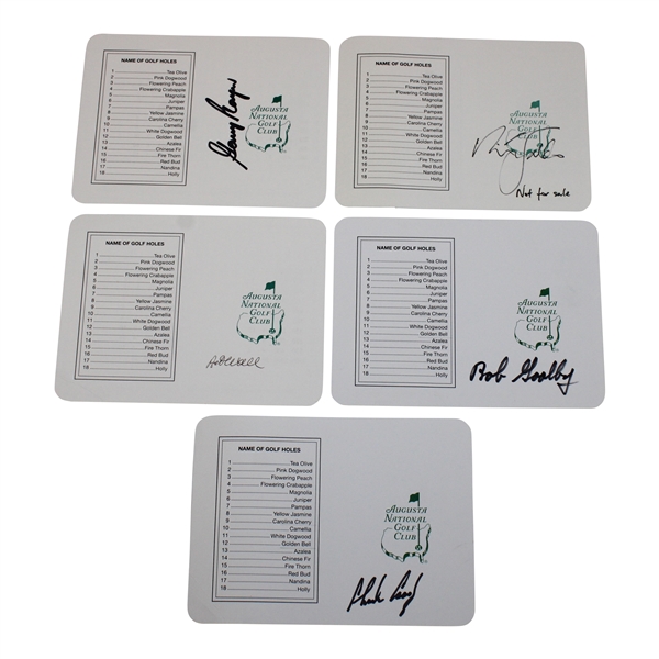 Player, Wall, Faldo, Coody & Goalby Signed Augusta National GC Scorecards JSA ALOA
