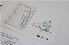 Player, Wall, Faldo, Coody & Goalby Signed Augusta National GC Scorecards JSA ALOA