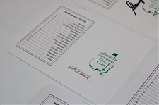 Player, Wall, Faldo, Coody & Goalby Signed Augusta National GC Scorecards JSA ALOA