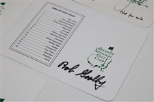 Player, Wall, Faldo, Coody & Goalby Signed Augusta National GC Scorecards JSA ALOA