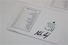 Player, Wall, Faldo, Coody & Goalby Signed Augusta National GC Scorecards JSA ALOA